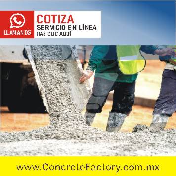 El costo de un metro cúbico de concreto premezclado en Ciudad de México CDMX es de $1800  m3 fc 250 kgs. Cm2 a 28 días.JPG